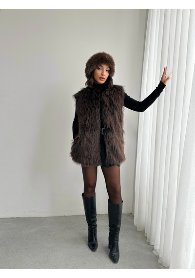 Verymoda Yapay Kürk Kadın Yelek Yumuşak Dokulu Vmf2038 Siyah