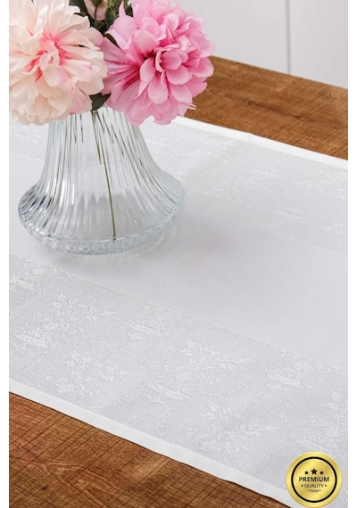 Ayda Jakar Polyester Kumaş Krem Runner 45x150 Cm 1418 Krem