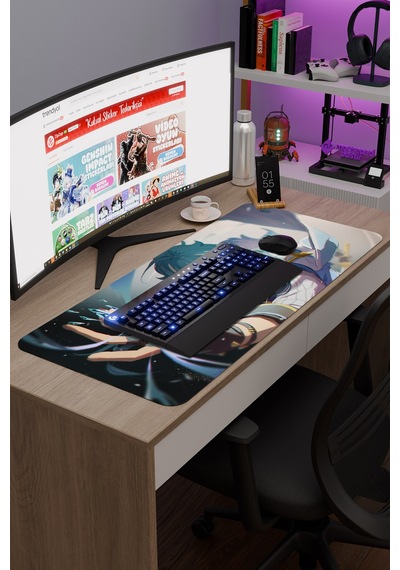 Kaeya Genshin Impact Anime Oyuncu V2 - 90x40 Xxl Gaming Mouse Pad Fare Altlığı