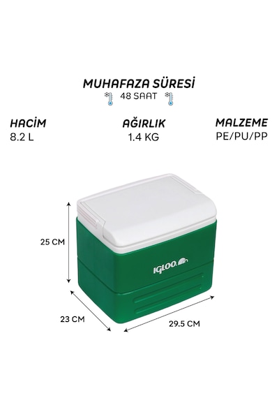 Igloo Elitecore Buzluk 8.2 Litre-yeşil Yeşil