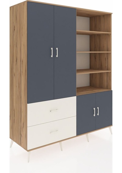 Kronos Gardrop 7 Raflı 2 Çekmeceli Tek Askılı 176x59x221 Çam-antrasit/aytaşı Antrasit/aytaşı Kronos Gardrop 7 Raflı 2 Çekmeceli Tek Askılı 176x59x221 Çam-antrasit/aytaşı Antrasit/aytaşı