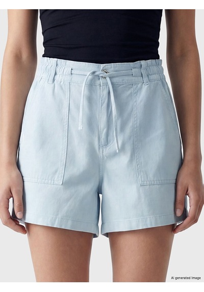 Lcw Jeans Mavi Beli Lastikli Kadın Jean Şort