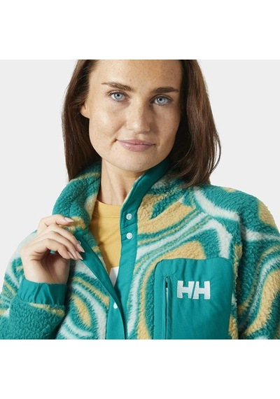 Helly Hansen Polar Imperial Printed Pile Snap Kadın Dik Yaka Ceket Çok Renkli