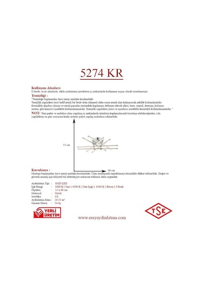 Eray Aydınlatma 5274 Krom Led Avize Krom