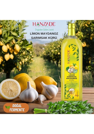 Hanzade Bitkisel Limon Sarımsak Maydanoz Kürü Cam 1 L