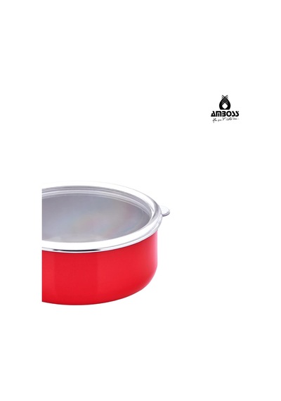 6 Parça Crispella 14-16-18 Cm Emaye Saklama Kabı Seti Kırmızı Kırmızı