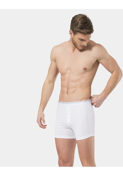 Türen Erkek Likralı Düğmeli Boxer 2'Li Paket 135/Beyaz 001