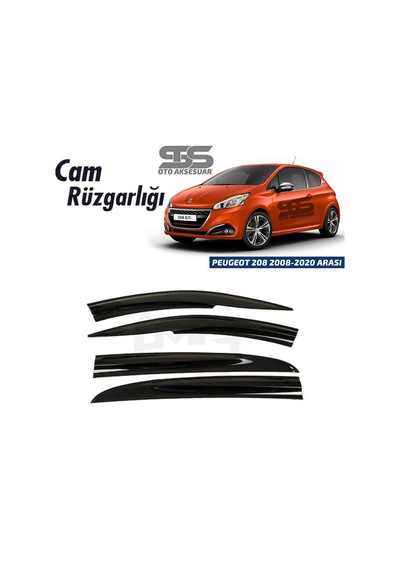 Cam Rüzgarlığı Peugeot 208 2008-2020 Arası Mügen Tip Piano Black