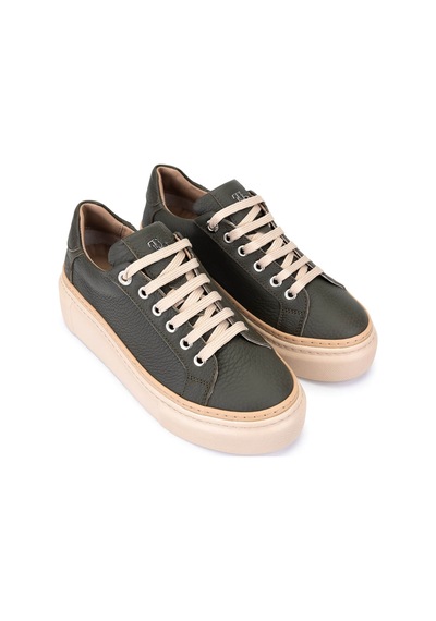 Tamer Tanca Kadın Hakiki Deri Haki Sneakers & Spor Ayakkabı 1116 5022-09 Bn Ayk Sk25-26 Hakı Fltr Haki