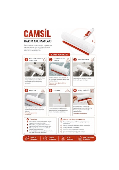 Pratik Kolay Mikrofiber Peluşlu Camsil 2'si 1 Arada Mikrofiber Peluşlu Cam Sileceği İz Bırakmayan Elastrom Sile Genel