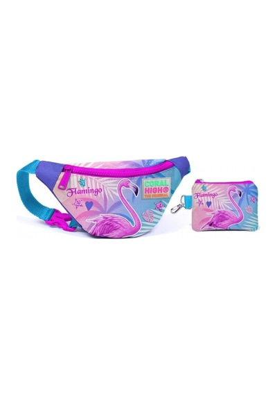 Coral High Flamingo Baskılı Bel Çantası Seti - Kız Çocuk
