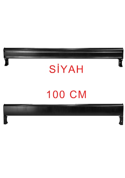 Siyah Dekoratif Perde Alüminyum Dekoratif Ray Kornişi 100 Cm