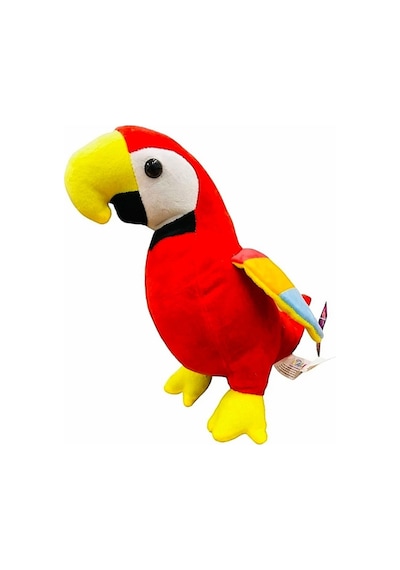 Peluş Oyuncak Kırmızı Papağan Kuş 30 Cm Kırmızı
