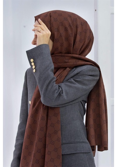 Vissona Lüks Medine İpeği Monogram Desenli Taba Renkli 75x195 Kırışmaz Şal Moss Krep Dikiş Tipi İtalyan Dikişli Çok Renkli Vissona Lüks Medine İpeği Monogram Desenli Taba Renkli 75x195 Kırışmaz Şal Moss Krep Dikiş Tipi İtalyan Dikişli Çok Renkli