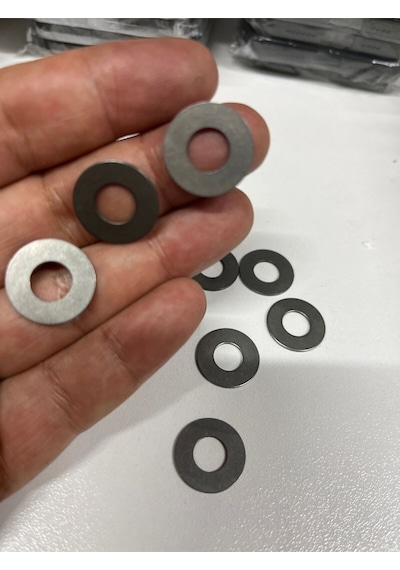 Paslanmaz Geniş Pul Vida Pulu Metal Pul 50 Adet Delik Çap 10 Mm Dış Çap 20 Mm Diğer