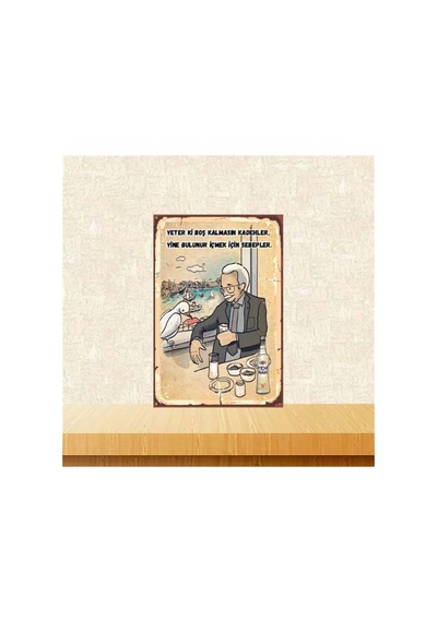 Yeter Ki Boş Kalmasın 20-30 Cm Retro Ahşap Poster Tkfx4322 Çok Renkli - 743298443 Çok Renkli