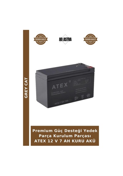 Premium Güç Desteği Yedek Parça Kurulum Parçası Atex 12 V 7 Ah Kuru Akü