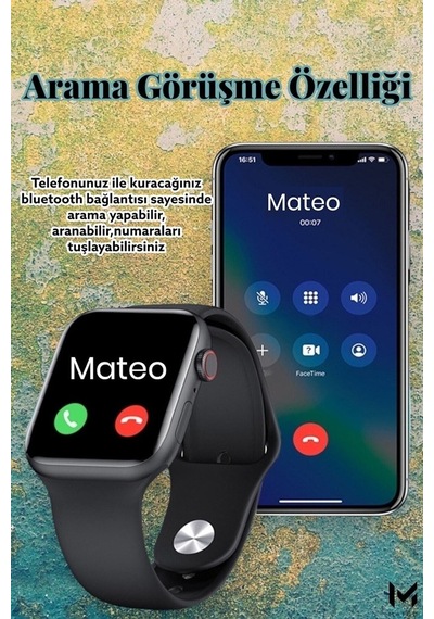 Akıllı Saat L800 Dokunmatik Ekran Bluetooth Ve Yan Ekran Tuşlu Çok Özellikli Siyah