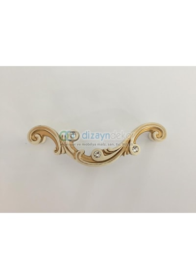 Swarovski Taşlı 128 Mm. Antik Altın Krem