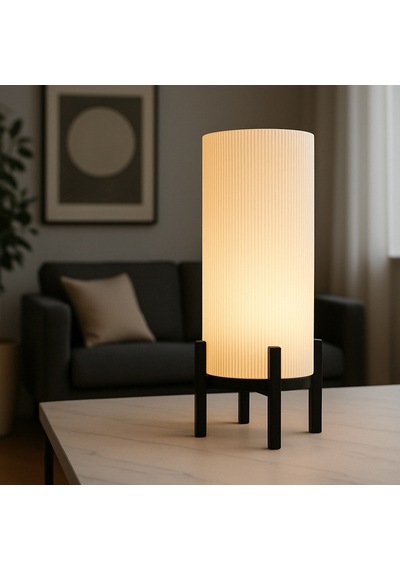 Ecolight - Aydınlatmalı 3d Baskı Masa Lambası - Siyah Siyah