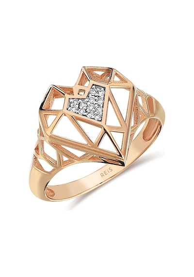 Reis Kuyumculuk T10248 Lover White Ring Altın Yüzük