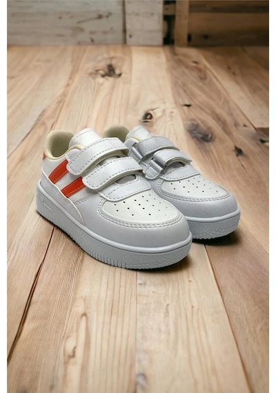 Çocuk Sneaker Spor Ayakkabı Beyaz - Turuncu 001