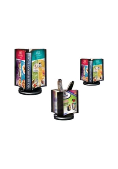 Mapi Masa Üstü Çok Yönlü Afiş Standı 68 MM x 68 MM - Siyah