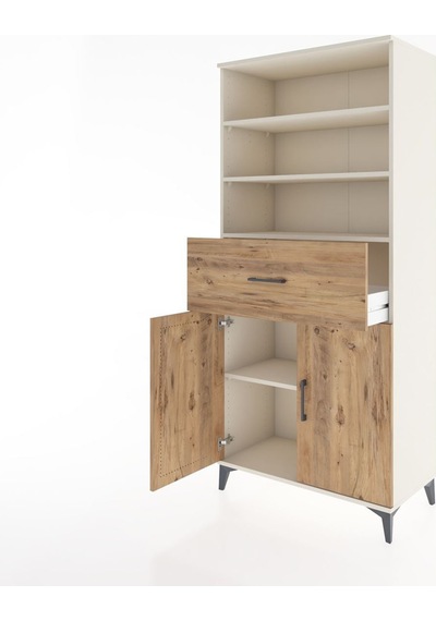 Hyperion Dolap 4 Raflı Tek Çekmeceli 2 Kapaklı 88x44x195 Aytaşı-çam Aytası