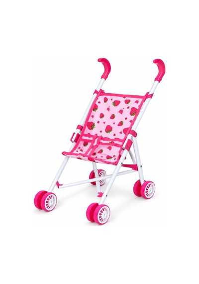 Oyuncak Metal Puset Çilek Desenli Baston Bebek Arabası 71 Cm