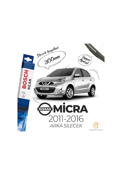 Bosch Rear Nissan Micra 2011 - 2016 Arka Silecek -  H306