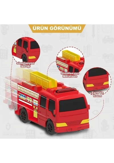 Sesli Ve Işıklı Acil Durum Komuta Merkezi Garaj Seti - Telsizli, 3 Araçlı Eğitici Oyuncak Çok Renkli