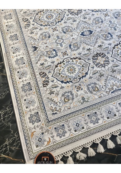 Modern Desenli Mavi Salon Kilimi-160 230 Cm- Açık Mavi