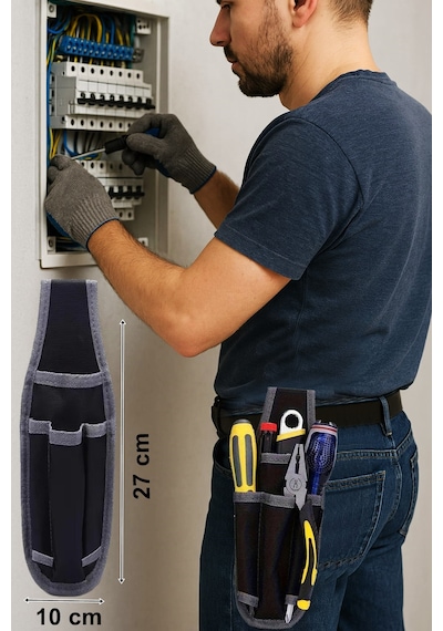 Bel Tipi Hırdavat Alet Çantası Hırdavat Çantası Elektrikçiler Teknisyenler Ustalar İçin Özel Tasarım 27cmx10cm