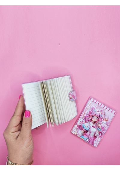 Doğum Günü Kızı A7 Not Defteri , Çıt Çıtlı Cep Defteri - Pembe Pembe