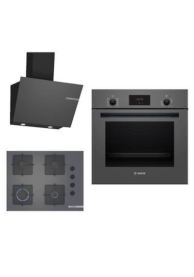Bosch HBF512BH1T-POP7C9P30O-DWK66PJ70T Ankastre Gri 3 Lü Set 306