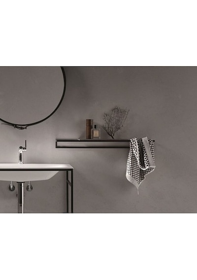 Havluluk Metal Banyo Havlu Askılığı Duvara Monte Siyah