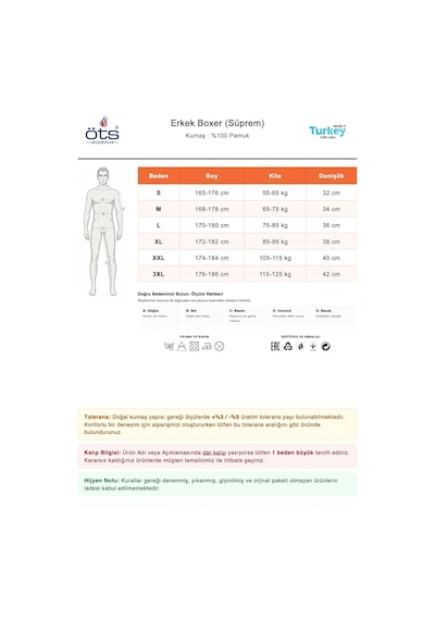 Öts Erkek %100 Pamuk Boxer Desenli Düğmeli Premium Günlük Kullanım 2651 Açık