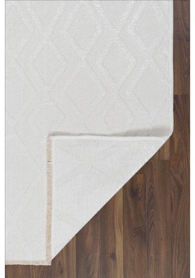 Rodney Vl Yıkanabilir Kaydırmaz Çift Taraf Pamuk Dokuma Beyaz Rix Premium Kalite Kilim Beyaz2