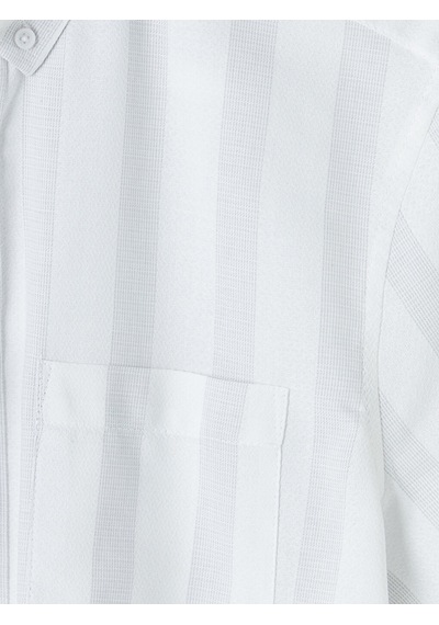 Lcwaıkıkı Classic Gri Regular Fit Çizgili Armürlü Erkek Gömlek