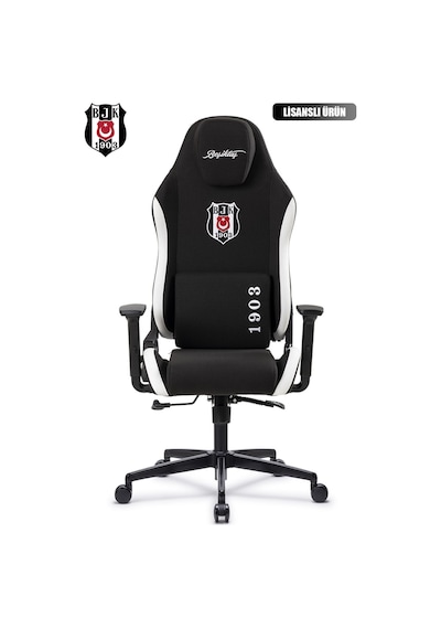 Fanchair X Beşiktaş Siyah Beyaz Kumaş Lisanslı Oyuncu Koltuğu-75