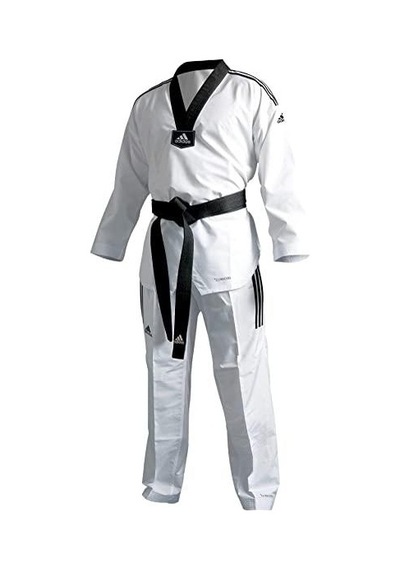 Adidas Fighter Eco 3 Stripes - 3 Çizgili Taekwondo Müsabaka Elbisesi Beyaz