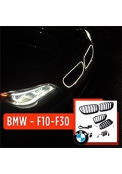 Bmw 5 Serisi F10 - Bmw 3 Serisi F30 Işıklı Kayar Led Panjur Izgara Seti