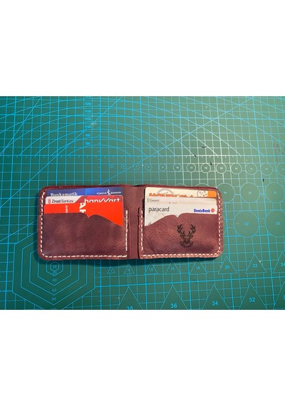 Deer Craft Antler Bordo Klasik Cüzdan 27 Bordo