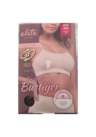 Syziçgiyim Dikişsiz Destekli Maxi Büstiyer Ten - 913572729 Ten