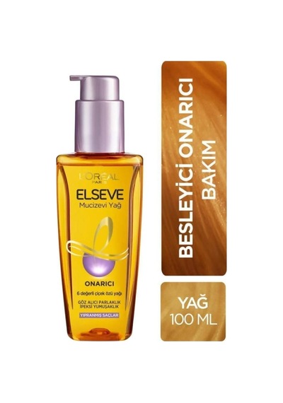 ELSEVE Mucizevi Yağ Bakım Şampuan 400ml & Saç Kremi 250ml & Yıpranmış Saçlar Için Saç Bakım Yağı