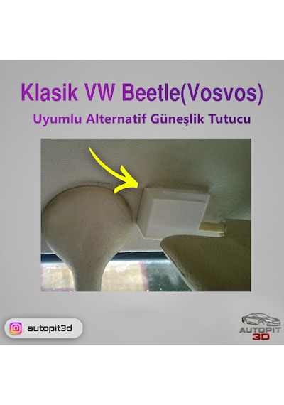 Volkswagen Beetle Klasik / Vosvos Uyumlu Alternatif Güneşlik Tutucu
