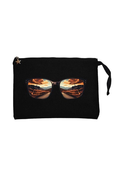 Highway Reflection Siyah Clutch Astarlı Cüzdan / El Çantası