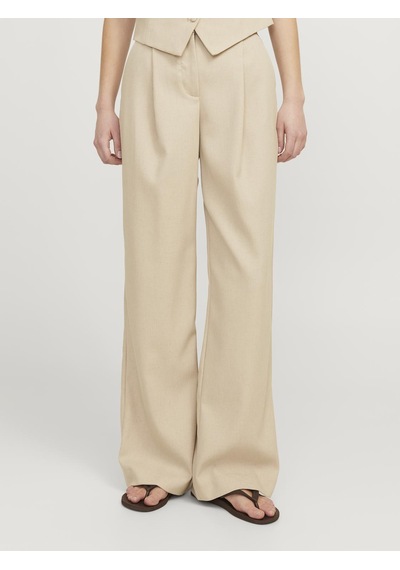 Jack & Jones Kadın Yüksek Bel Keten Pantolon - Ellis - 12268837 Feather Gray Gri