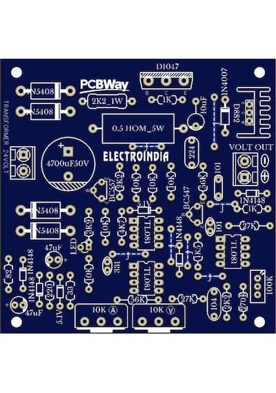 Amfiler Için Güç Kaynağı Devresi - 0-30V - 2Ma-3A