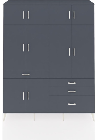 Hyperion Gardrop 5 Raflı 4 Çekmeceli 2 Askılı 176x44x221 Antrasit-antrasit Antrasit Hyperion Gardrop 5 Raflı 4 Çekmeceli 2 Askılı 176x44x221 Antrasit-antrasit Antrasit